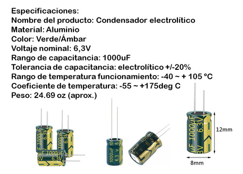 Capacitor 1000uf 6.3vol