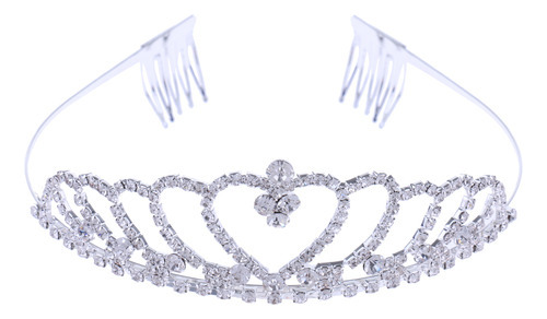 Diadema Con Forma De Corazón De Cristal Para Boda, Peineta,