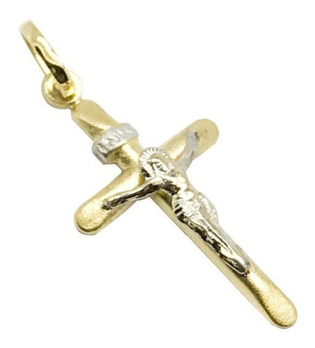 Pingente Ouro 18k Cruz Crucifixo Jesus Cristo 22mmx12mm 