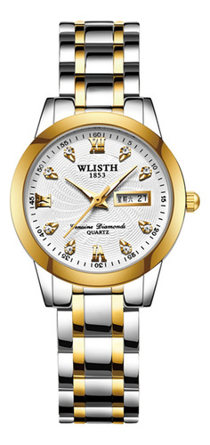 Blanco Mujeres Tipo Wlisth Q351 Pareja Reloj Romántico Elega