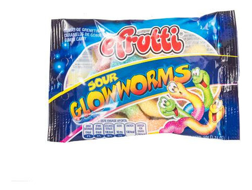 Gomas E.frutti Sour Glow Worms Paquete X 50 Gr