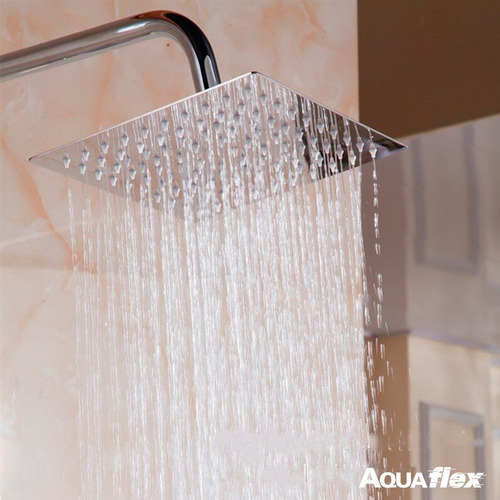 Imagen 3 de 7 de Flor Ducha Acero Cuadrada 30cm + Brazo 40cm 7093c Aquaflex