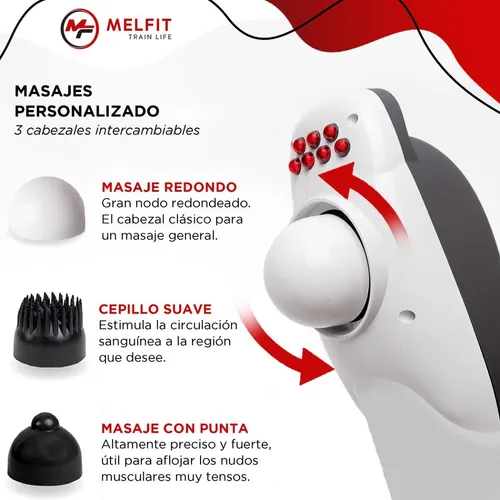 Masajeador Delfin Multi Corporal Melfit Cabezales Calor