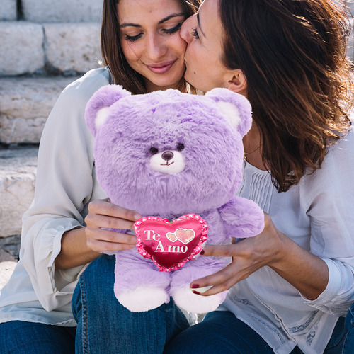 San Valentin Oso D Peluche Tierno Corazon Te Amo 50cm Color Te Amo Rosa