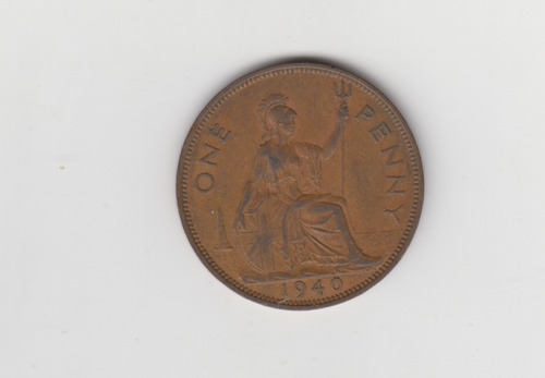 Moneda Inglaterra 1 Penny 1940 Muy Bueno 