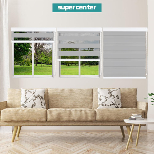 Supercenter 2 Paños Cortina Roller Velo Liso 120 X 200 Cm