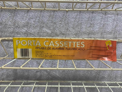Porta Cassettes Vhs - Apilable De Alambre Plastificado