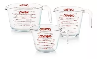 Set X3 Tazas Medidoras Pyrex 250ml+500ml+1000ml