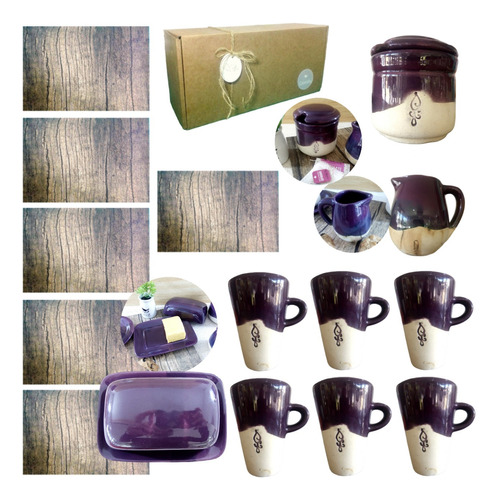 Set Desayuno Taza Kit Box Artesanal Regalo Cerámica Kvjv170