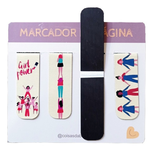 Kit 4 Marcadores De Páginas Magnéticos Exclusivos Girl Power