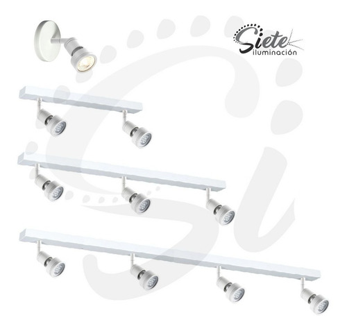 Imagen 3 de 5 de Aplique Luz Led D Pared Techo 2 Luces 7w Spot Gu10 Moderno