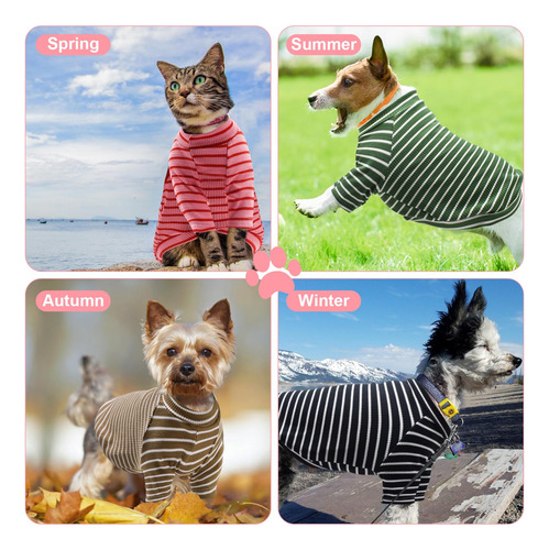 Paq 4 Camisetas A Rayas Para Perros Ropa Para Perros Con Dis