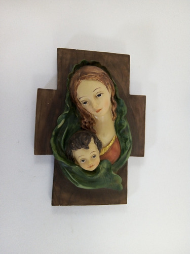 Cruz Madre Virgen 13 Cm Verde