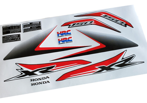 Kit De Calcos Completo Honda Xr 150 - Moto Negra Laminadas!