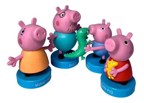 Set De 4 Timbres De Colección Personajes Peppa Pig 