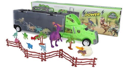 Camión Truck Garage Móvil Con Dinosaurios 24 Pcs