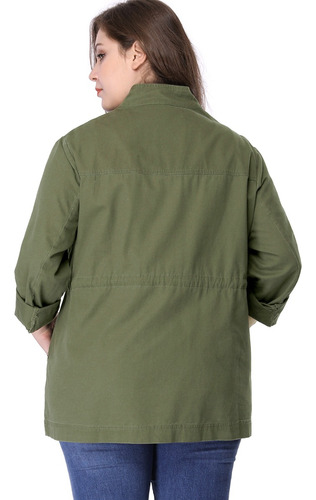 Chamarras Talla Grande Abrigo Anorak Con Bolsillos Y Cordón
