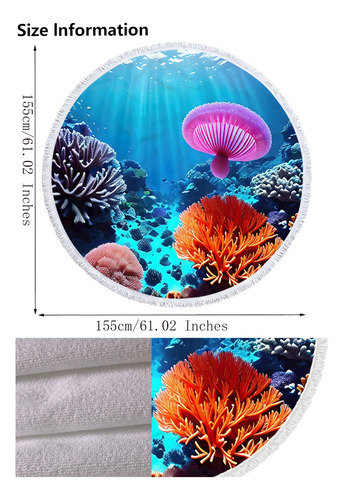 Toalla De Playa I Con Estampado Redondo De Microfibra Superl