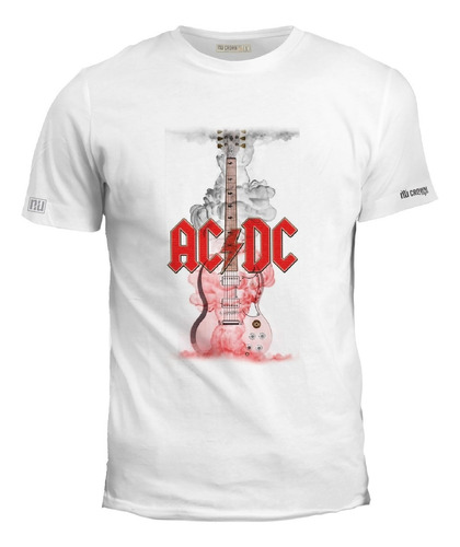 Camiseta Ac/dc Guitarra Roja Humo Acdc Rock Metal Ink