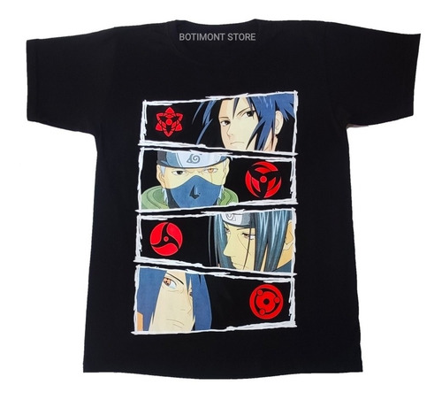 Camiseta Naruto, Saske, Kakashi, Itachi, Pain. Anime