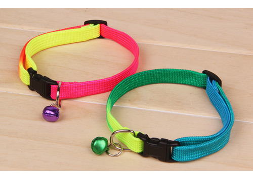Collar Arcoíris Con Campana Pequeña Para Mascotas, Gatos Y P
