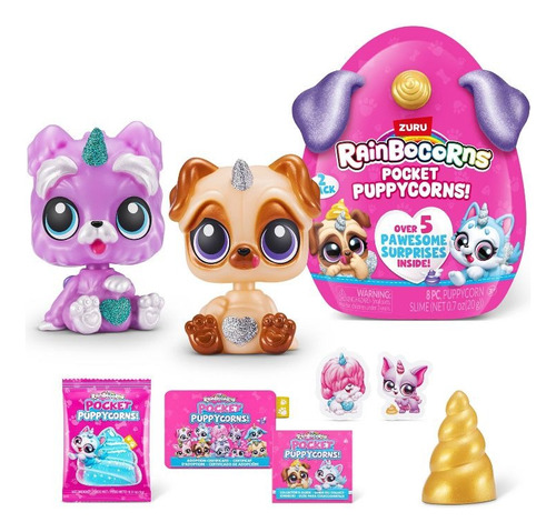 Rainbocorns Pocket Puppycorn 2 Pack De Zuru Toy Puppy Dog Mi