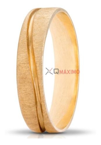 Imagem 2 de 6 de Alianças De Casal Qmaximo Folheada A Ouro18k Modelo Canaleta