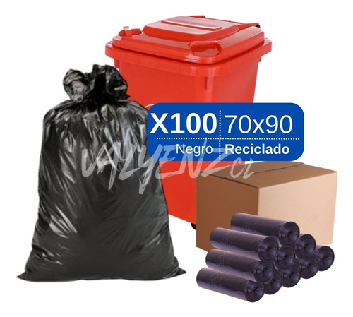 Bolsa De Basura 70x90 60 Litros 100und  Material Reciclado 