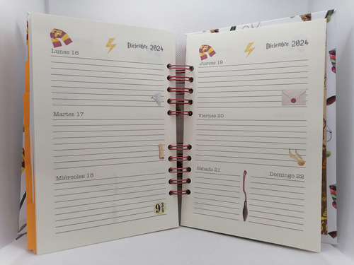 Agenda Anual Personalizada Harry Potter Semanal Media Carta