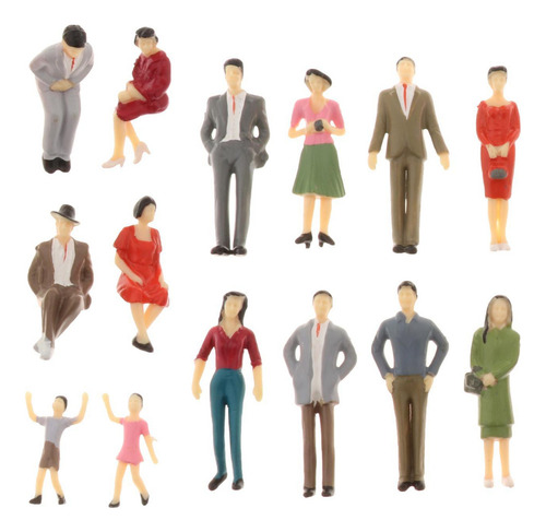 - 14 Piezas Figuras De Personas Pequeñas, 1:30 Maqueta Tren