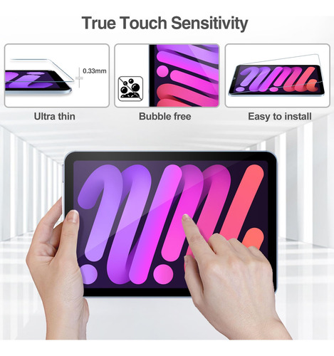 2 Piezas Mica Templado Pantalla iPad Mini 7 A17 Pro 2024