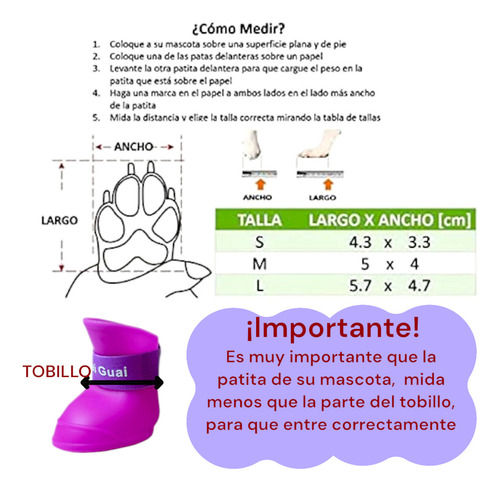 2 Set Botitas Impermeables Para Perro Mascota Lluvia Paseo