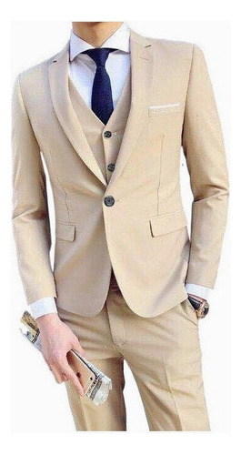 Blazer De Boda De Fiesta Slim-fit De Tres Piezas Para Hombre