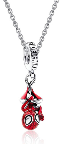 Collar 925 En Plata Con Dije Los Vengadores Spiderman Red