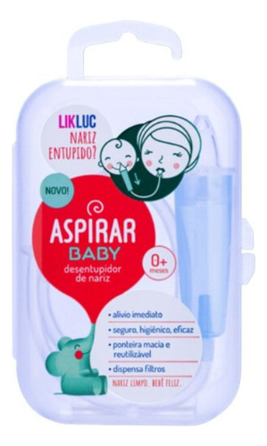 Aspirador Nasal Para Bebê Com Estojo Aspirar Baby Manual Likluc Cor Transparente