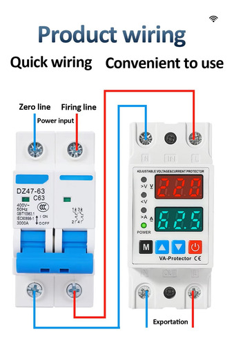 Medidor Disyuntor Energía Breaker Voltaje Y Corriente 40a