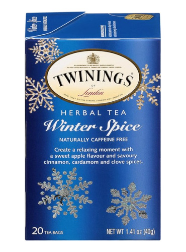 Twinings Of London, Té Winter Spice Navideño Sin Cafeina