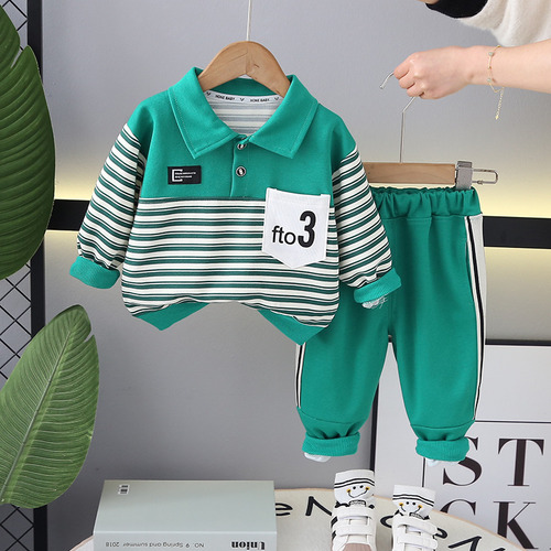 Conjunto Digital De Dos Piezas A Rayas Para Primavera Y Otoñ