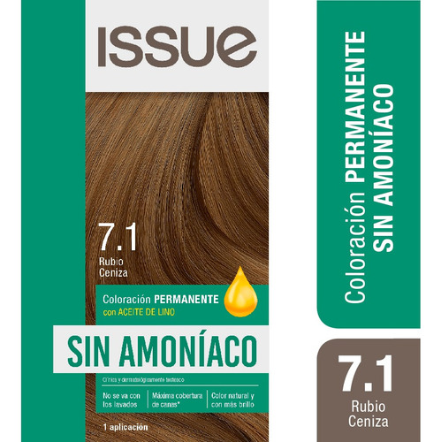  Issue Kit Tintura Sin Amoníaco Tono 7.1 rubio ceniza