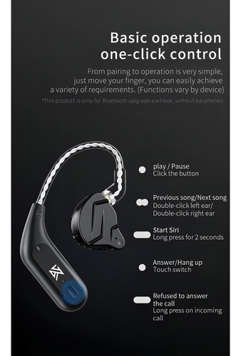 Módulo Tws Bluetooth 5.2 Kz Az09 Tipo C Com Microfone Preto Preto
