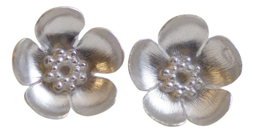 Aretes De Tuerca De Plata De Ley Flor De Butercup  Joye...