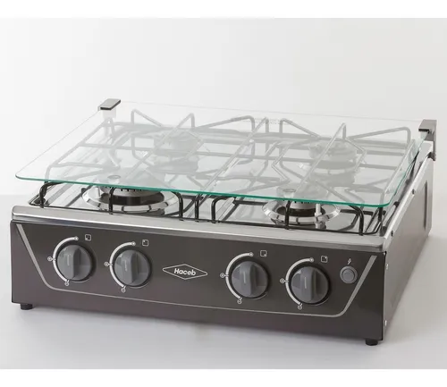 Estufa De Mesa Avellana V Gas Propano Plata Haceb Color Plateado Tipo De Conexión Gas Envasado 110v