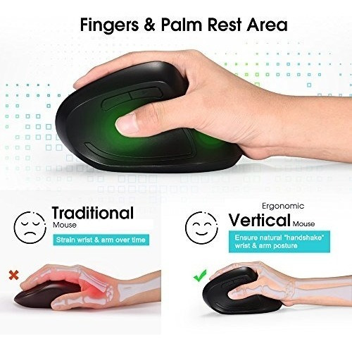 Ratón Inalámbrico Ergonómico, Diseño Vertical De Juego