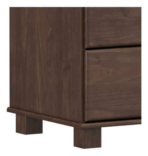 Comoda 5 Gavetas 1 Porta Madeira Maciça 125 Cm 2251 Cafe Mil
