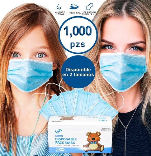 Tapabocas 1000 Pzs Cubrebocas Plisado Tricapa Termosellado