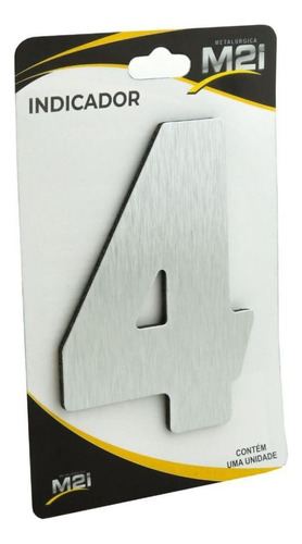Numero 4 Residencial Em Aluminio Composto Cor Escovado 12 Cm