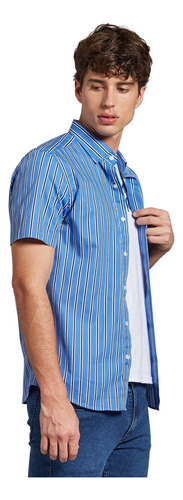 Camisa Devré Rayada Azul Claro Hombre 43d000079060