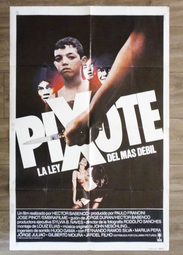 Afiche Poster Pelicula Pixote La Ley Del Mas Debil