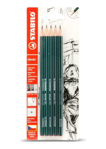 Lapiz De Dibujo Prof. Stabilo Othelo 3-hb,1-2b,1-2h Bl/5