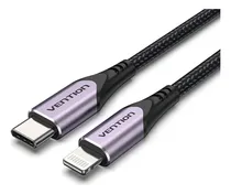 Comprar Cable Lightning Para iPhone Vention - Usb C A Lightning - Carga Rapida 3a - 1 Metro - Trenzado - Cargador Y Datos 480 Mbps - Certificado Mfi Para Apple Macbook iPhone iPad Auriculares - Tacvf